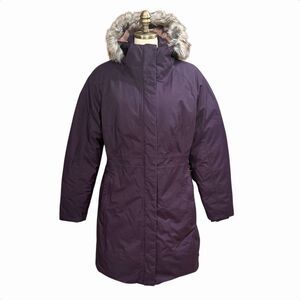 Women’s North Face Purple Ski Jacket with Faux Fur Hood, XL, EUC